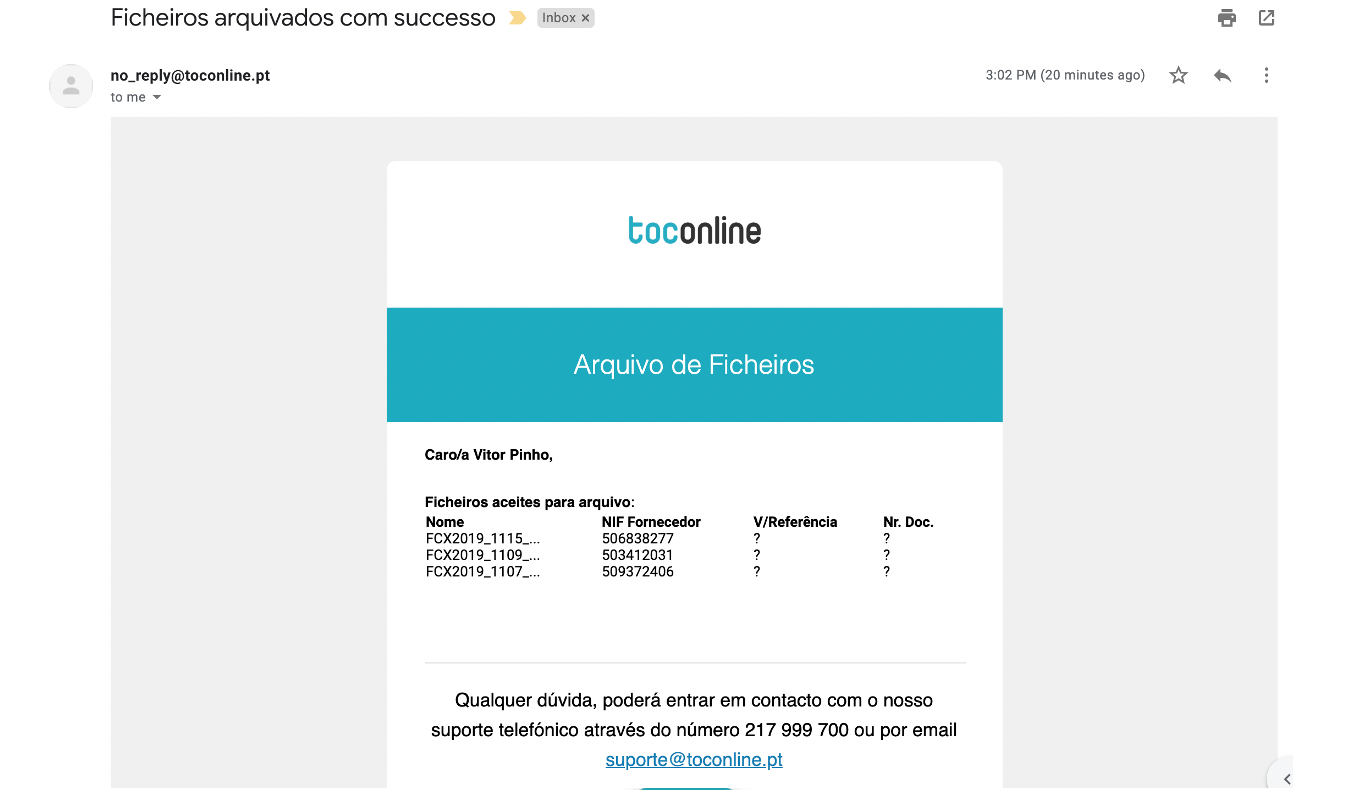 Arquivo Digital TOConline - TOConline