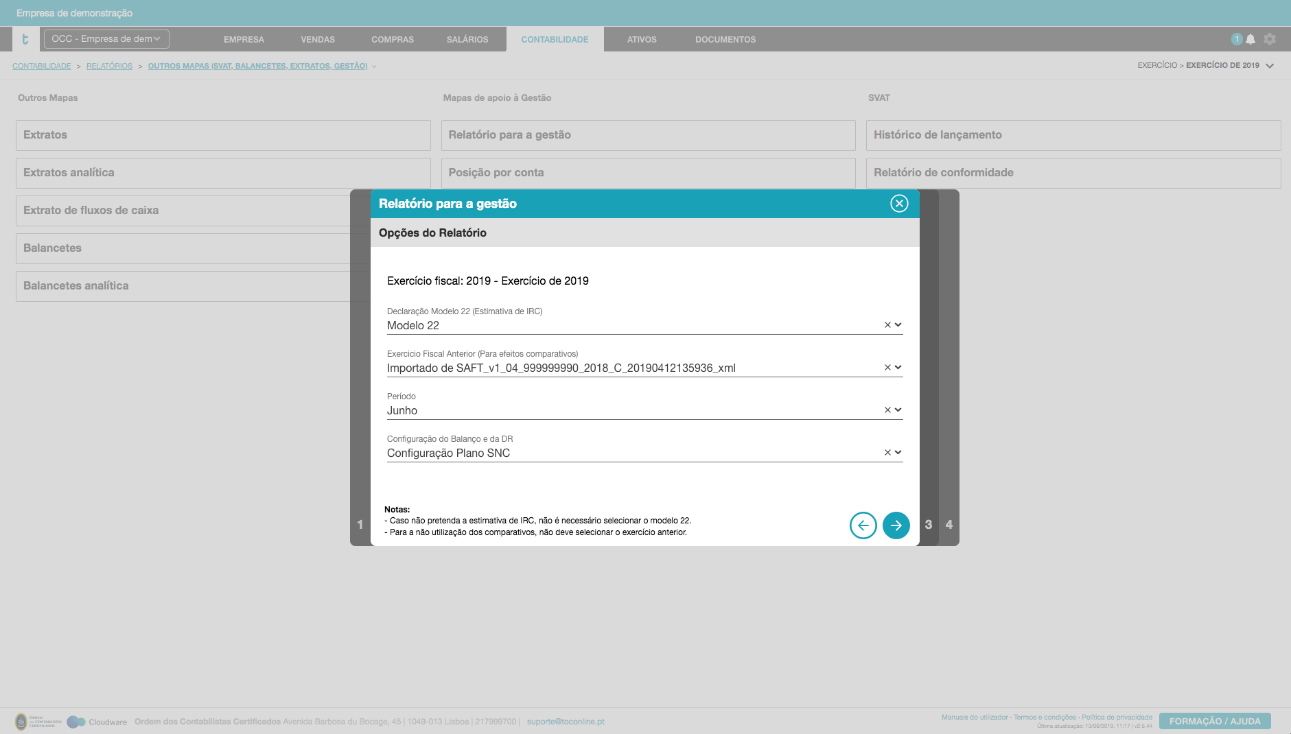 Nova funcionalidade: Relatório para a Gestão - TOConline