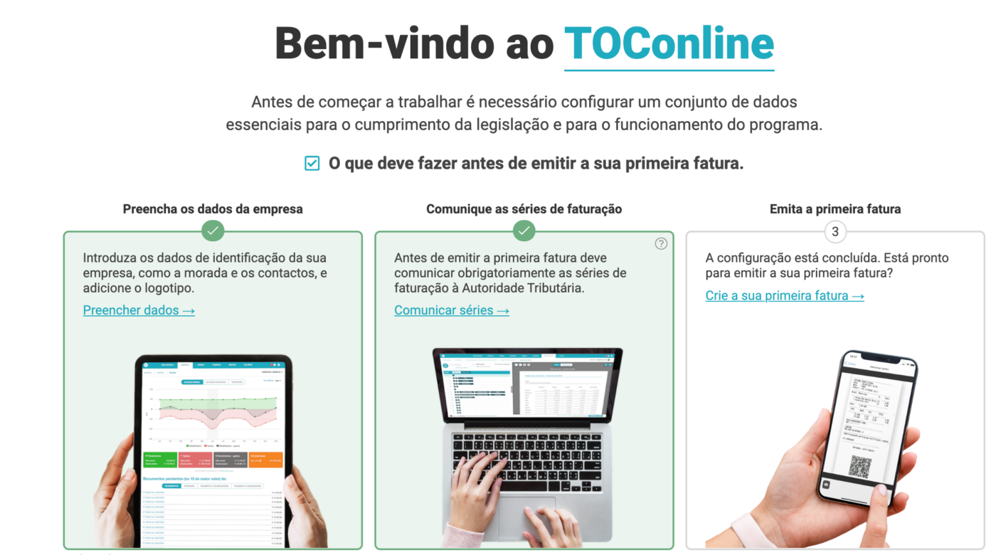 Assistente de configuração da empresa - TOConline