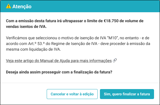 Alerta Automático de Transição do Regime de IVA para Trabalhadores Independentes